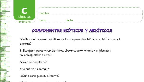 Componentes bióticos y abióticos en un ecosistema