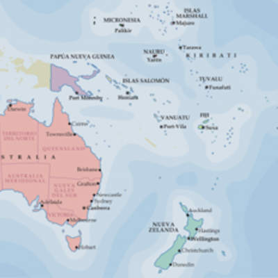 Mapa político de Oceanía