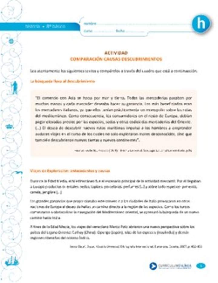 Comparación causas descubrimientos