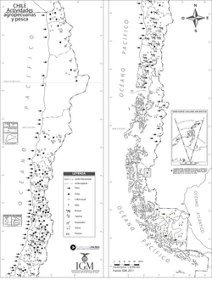 Actividad agropecuaria y pesca en Chile en blanco y negro