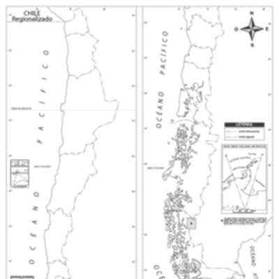 Mapa Chile regionalizado mudo