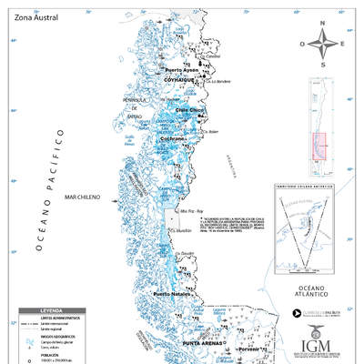 Mapa de la zona Austral