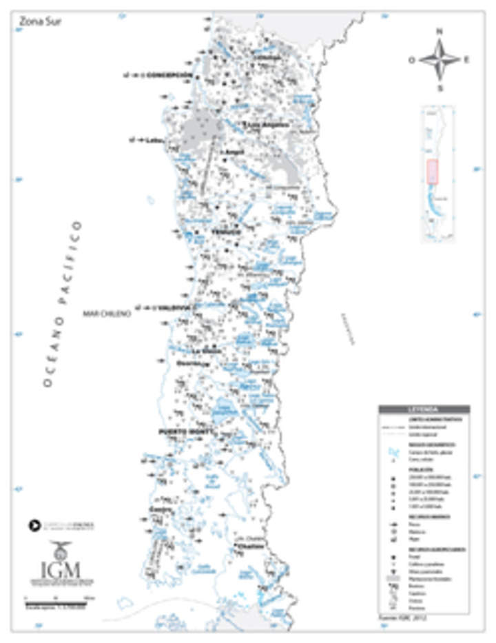 Mapa de la zona Sur