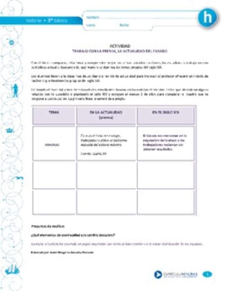 Trabajo con la prensa, la actualidad del pasado