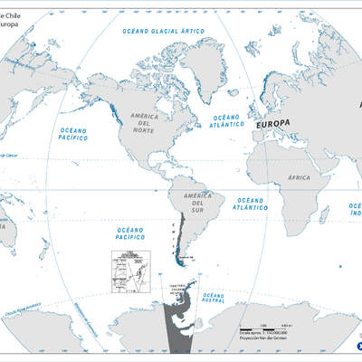 Chile en relación a Europa y Asia