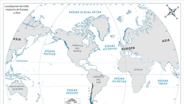 Chile en relación a Europa y Asia