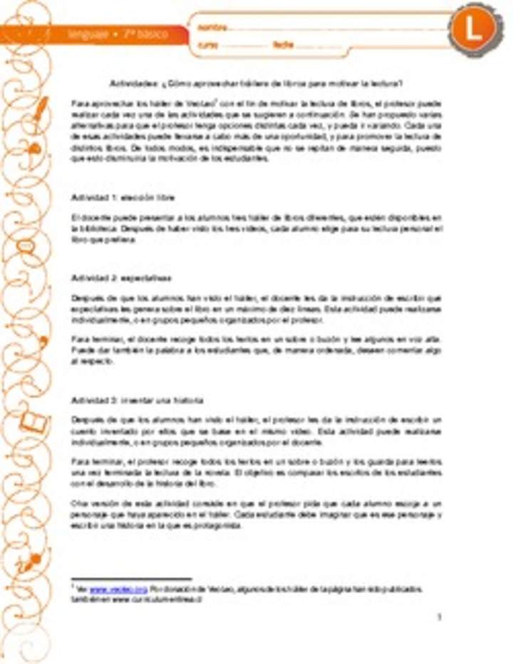 Actividades para motivar la lectura usando trailers