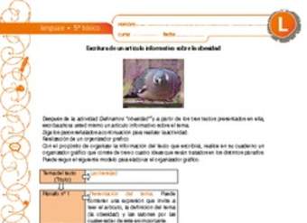 Escritura de un artículo informativo sobre la obesidad