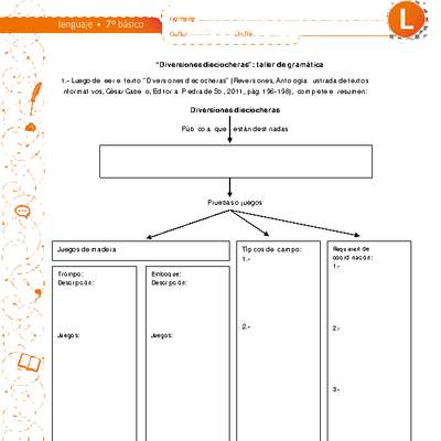 "Diversiones dieciocheras": taller de gramática