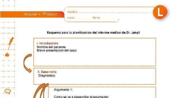 Esquema para la planificación del informe médico del Dr. Jekyll