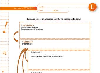 Esquema para la planificación del informe médico del Dr. Jekyll