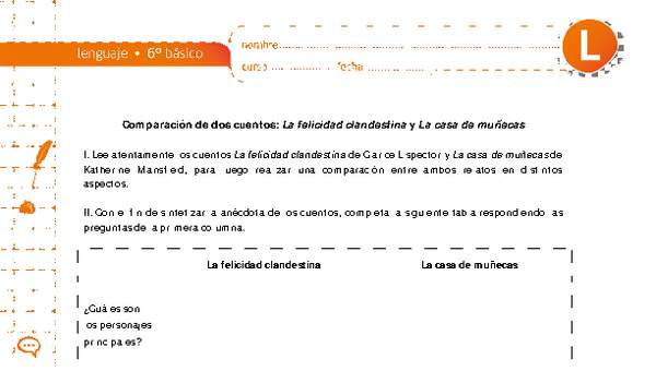 Comparación de dos cuentos: La felicidad clandestina y La casa de muñecas