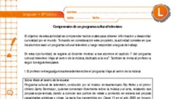 Comprensión de un programa cultural televisivo