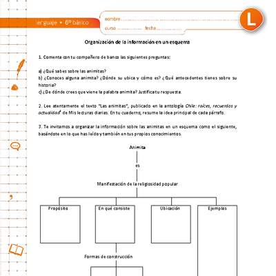 Organización de la información en un esquema