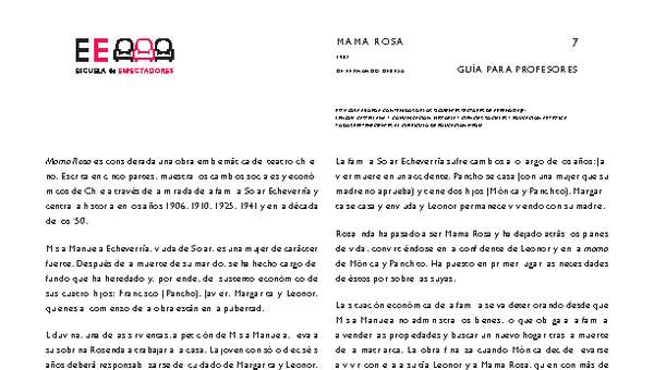 Mama Rosa: guía para profesores