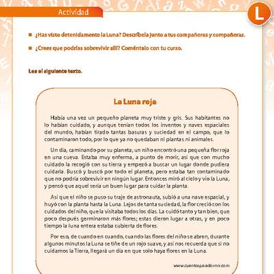 Escritura carta cuidados del planeta