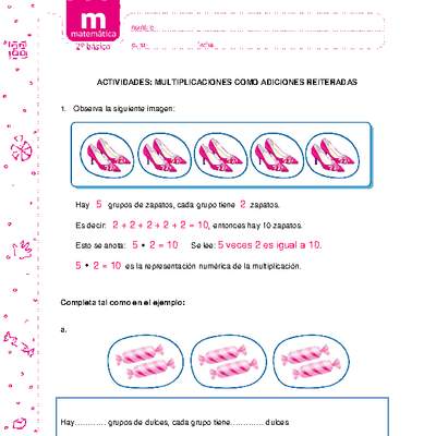 Multiplicaciones como adiciones reiteradas