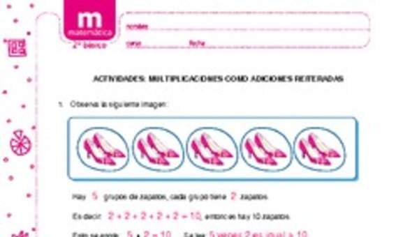 Multiplicaciones como adiciones reiteradas