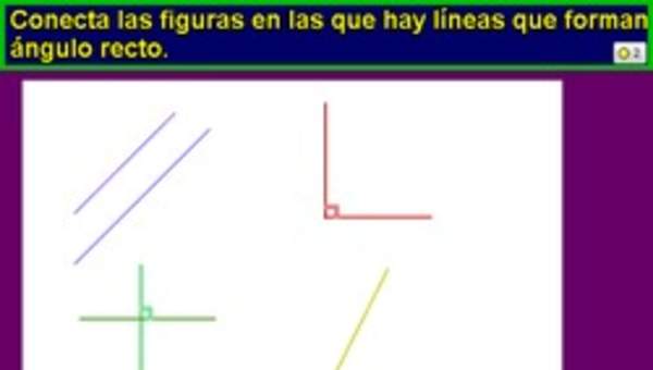 Identificar líneas que forman un ángulo recto