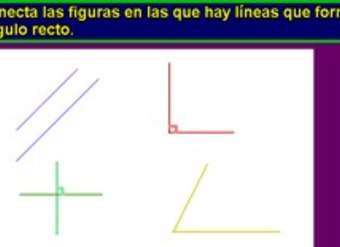 Identificar líneas que forman un ángulo recto