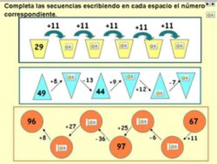 Completar secuencias numéricas (II)
