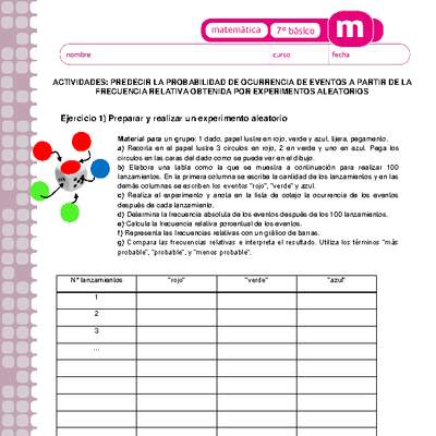 Predecir la probabilidad de ocurrencia de eventos a partir de la frecuencia relativa obtenida por experimentos aleatorios