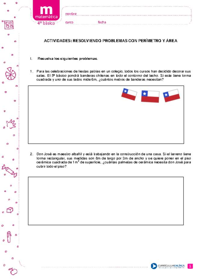 Resolviendo problemas con perímetro y área - Curriculum Nacional ... Resolviendo problemas con perímetro y área - Curriculum Nacional ...