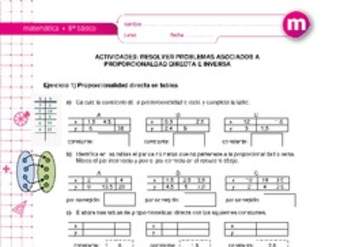 Resolver problemas asociados a la proporcionalidad directa e inversa