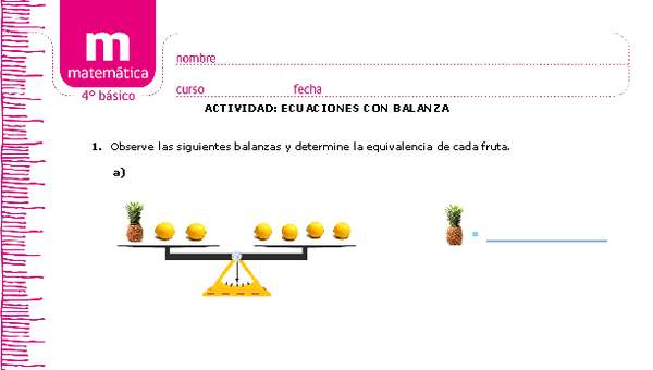 Ecuaciones con balanza