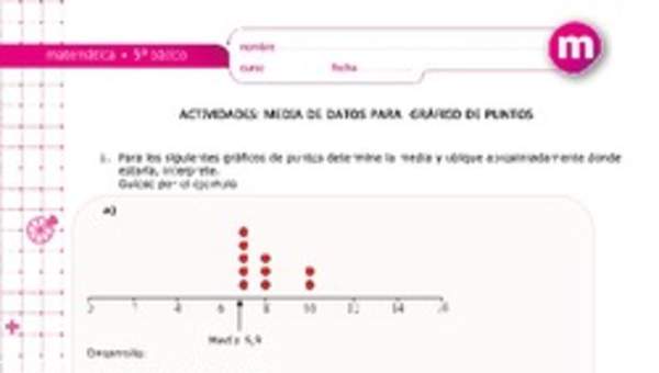 Media de datos en gráfico de puntos