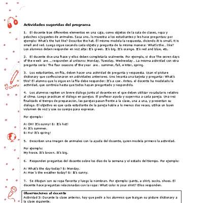 Actividades sugeridas Unidad 3