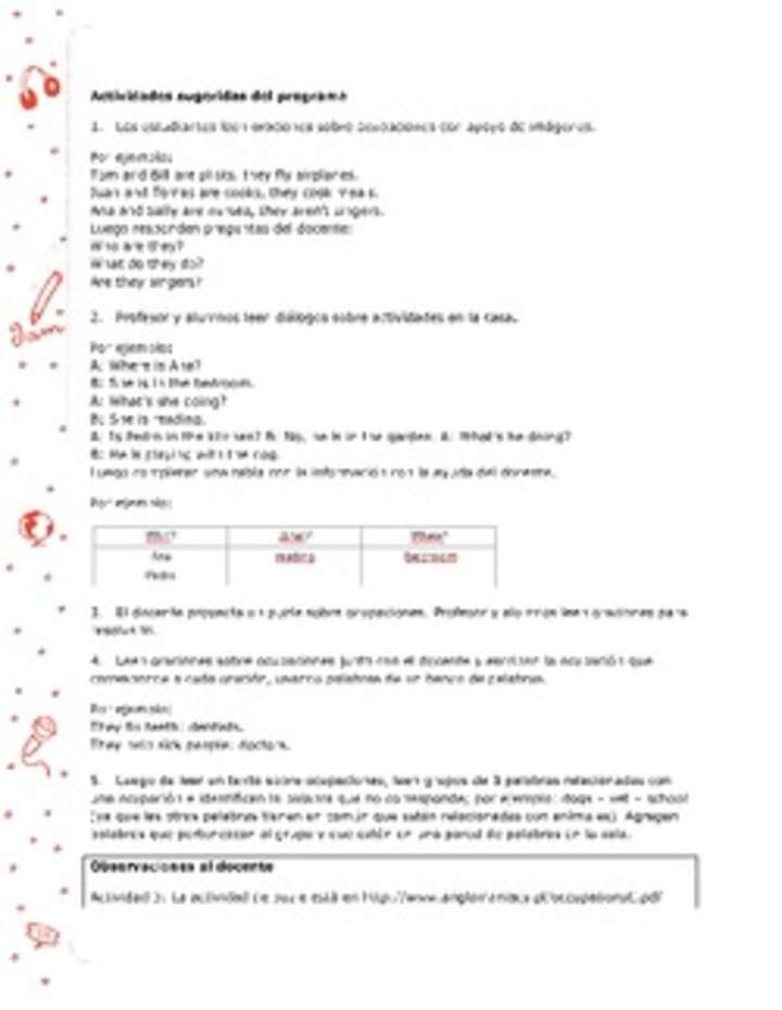 Actividades sugeridas Unidad 3