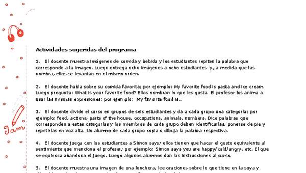 Actividades sugeridas Unidad 4