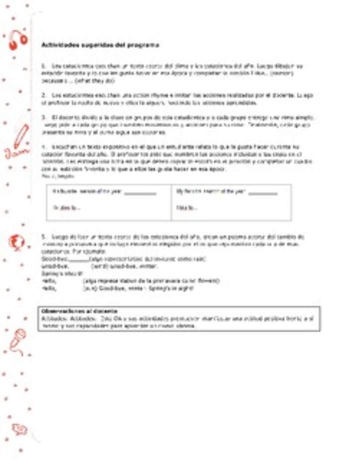 Actividades sugeridas Unidad 4