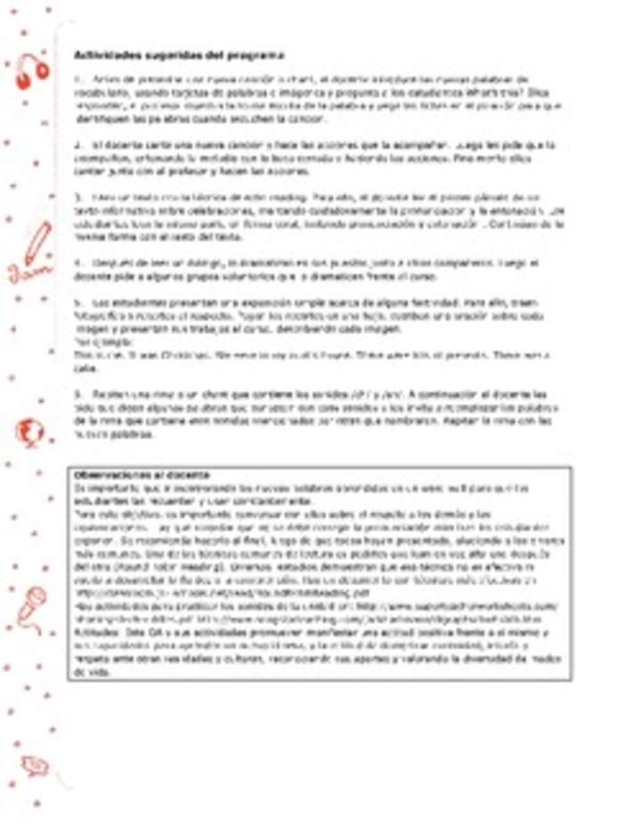Actividades sugeridas Unidad 4