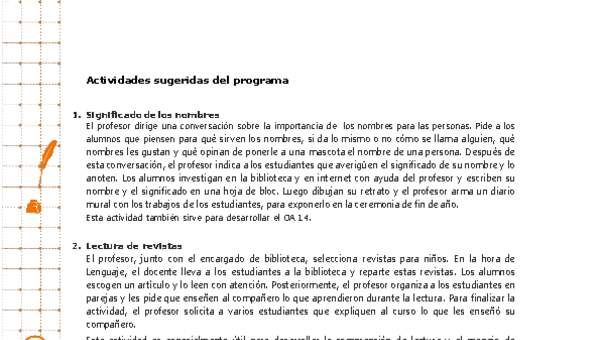 Actividades sugeridas Unidad 4