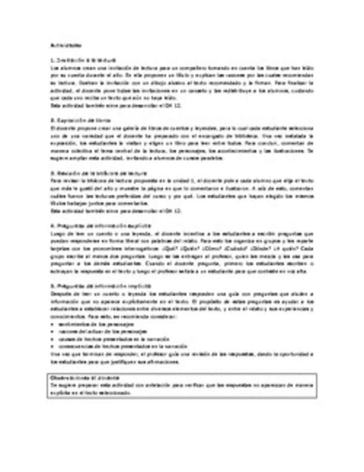 Actividades sugeridas Unidad 4