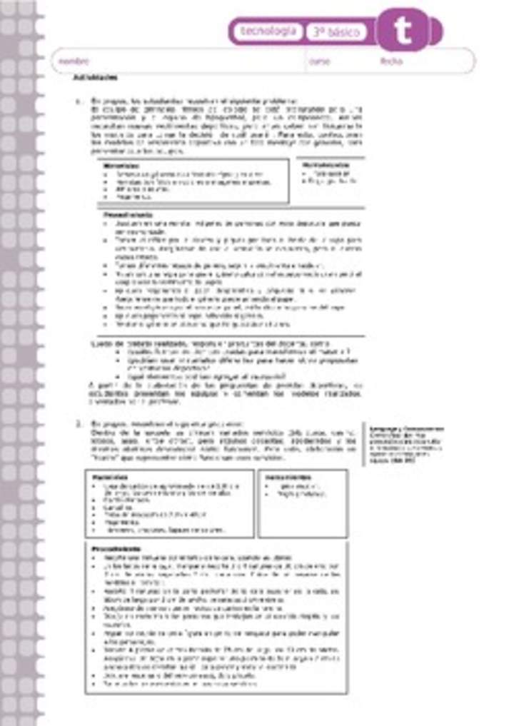 Actividades sugeridas Unidad 3