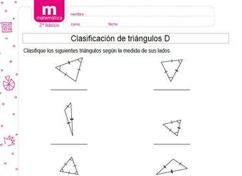 Clasificar triángulos según medidas de lado D