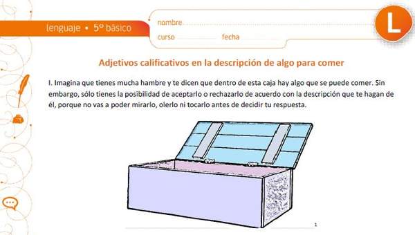 Adjetivos calificativos en la descripción de algo para comer