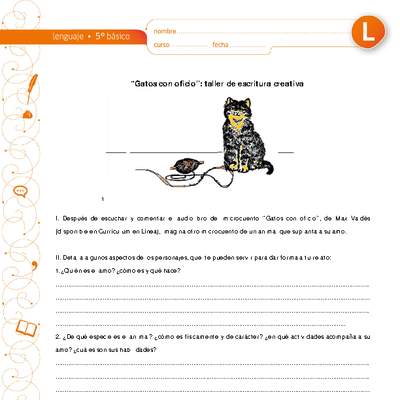 "Gatos con oficio": taller de escritura creativa