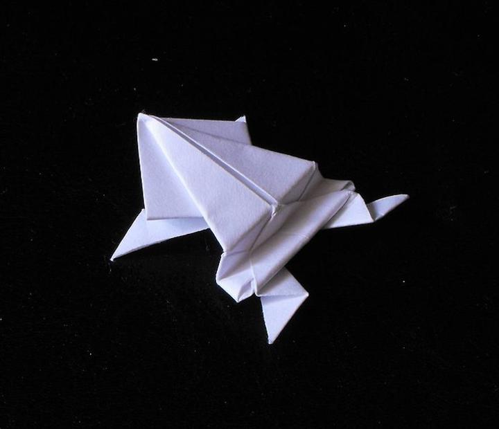 Sapo saltarín en origami