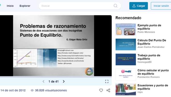 slideshare: punto de equilibrio