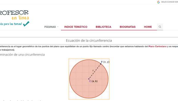 Profesor en línea: Desarrollo matemático del tema