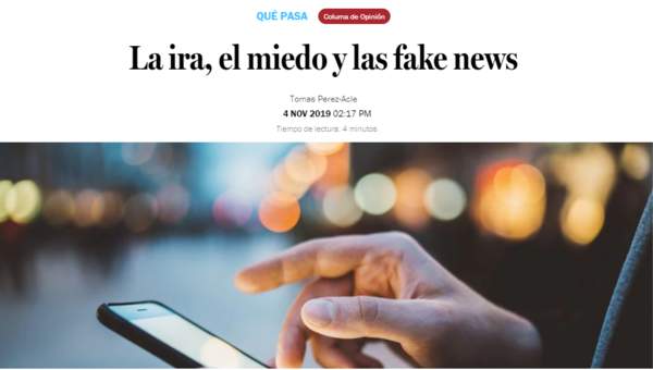 La tercera: La ira, el miedo y las fake news