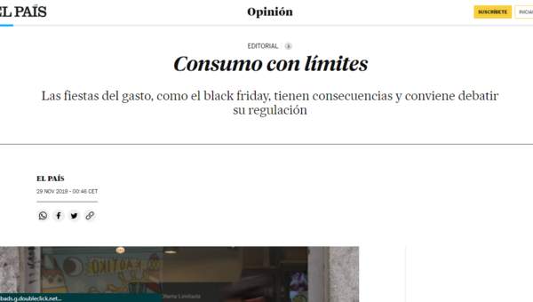 El país: Consumo con límites
