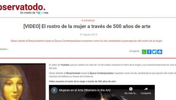 El observatodo: Video de motivación El rostro de la mujer a través de 500 años de arte