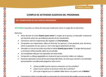 Actividad sugerida LC01 - Aymara - U02 - N°29: Escuchan un relato del educador tradicional sobre el origen de los alimentos