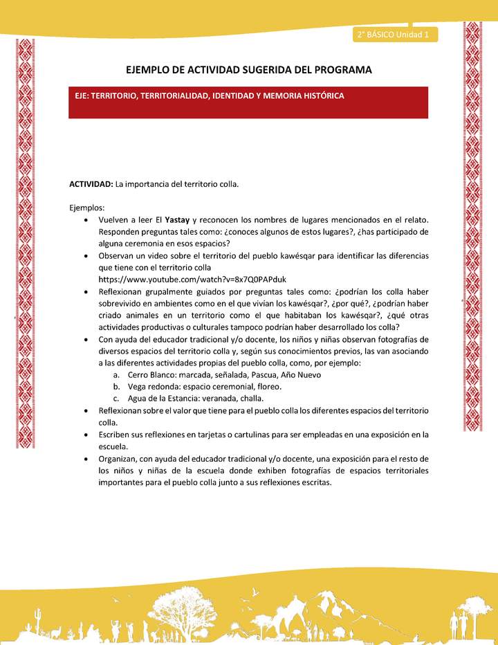 Actividad sugerida: LC02 - Colla - U1 - N°5: La importancia del territorio colla.