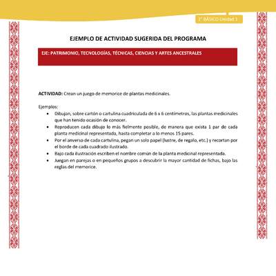 Actividad sugerida: LC02 - Colla - U1 - N°11: Crean un juego de memorice de plantas medicinales.